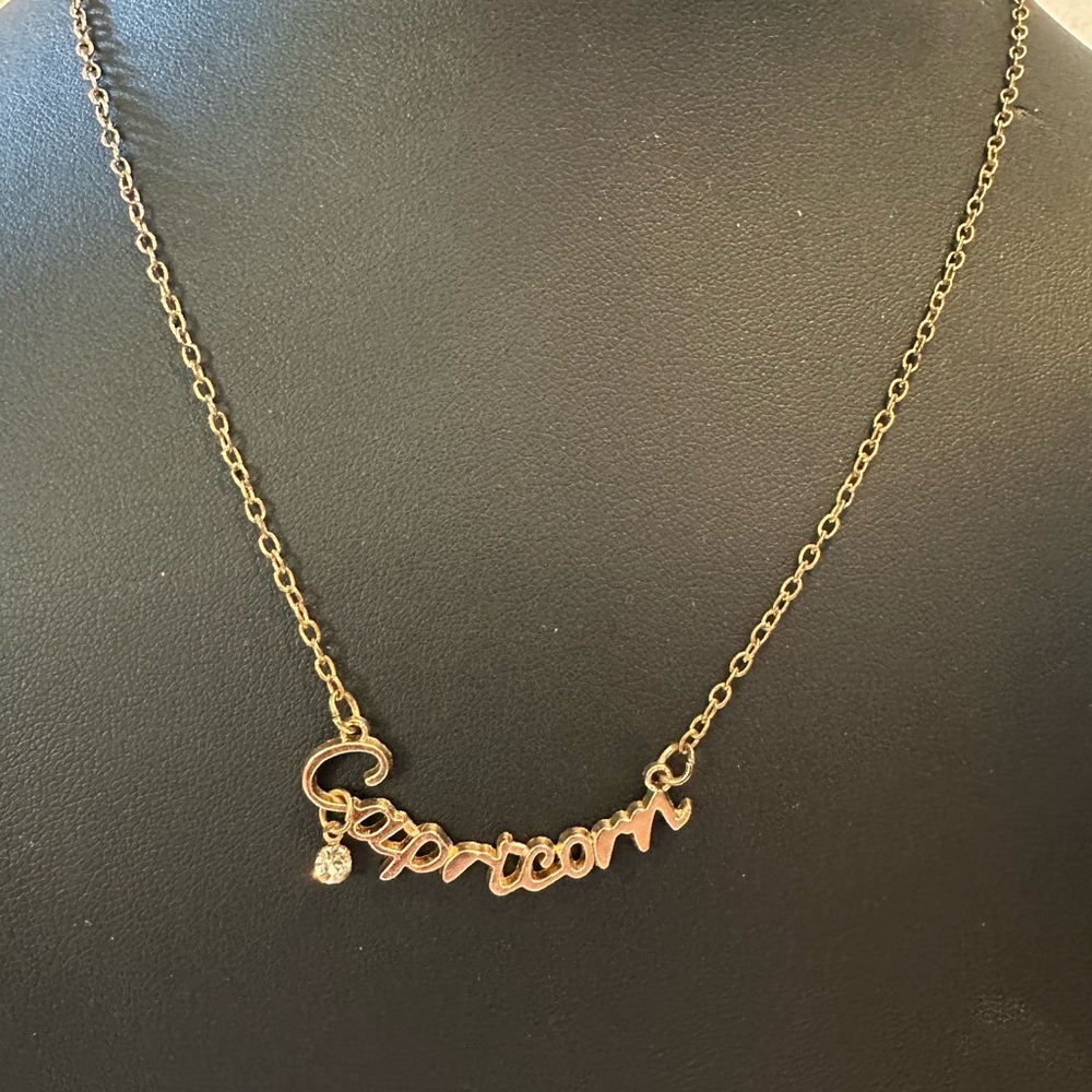 Gold in color Capricorn Necklace